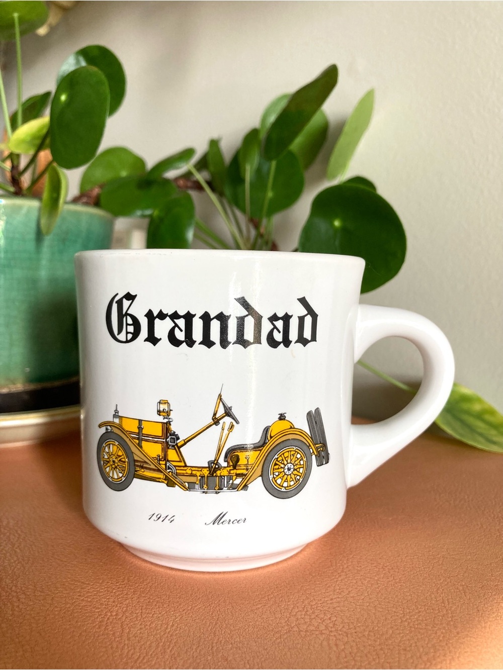 Vintage Grandad Mug Mercer 1914 Classic Car Ceramic Coffee Cup Father’s Day Gift